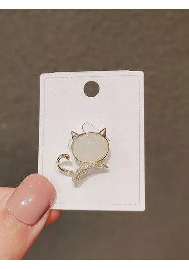 Olfil Mini Broş Kedi Yavrusu Kitten Kedi 193965798 Altın Rengi