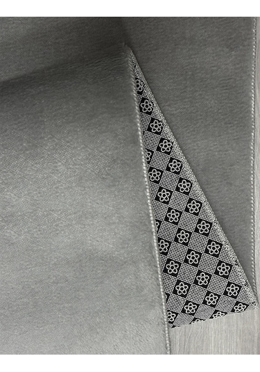 Modern Dekoratif Yuvarlak Puffy Peluş Ponpon Saçaklı Salon Oturma Odası Halısı Gri