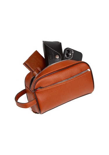 Bizoon Np244 Vegan Deri Kişisel Bakım Ve Seyehat El Çantası Siyah