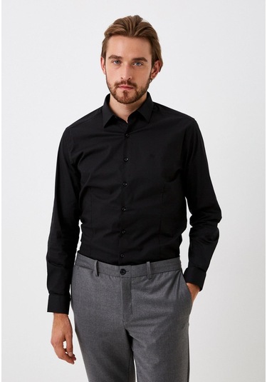 Erkek Gömlek Uzun Kol Siyah Slim Fit Ncs Jeans 7821 Siyah