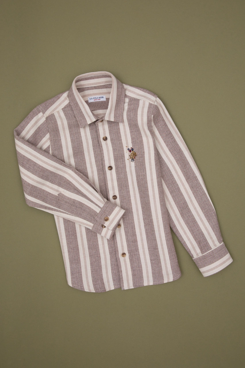 U.s. Polo Assn. Erkek Çocuk Gömlek Desenli 50316660-vr233 Bisküvi