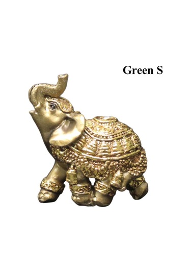 Altın Fil Heykelcik Reçine Bahçe Minyatür Zanaat Hediye Ev Masaüstü Dekorasyon Canlı Şehir Moda Ev Dekor S