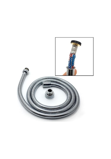 Enkalite 150 Cm Spiral Çelik Örgülü Duş Hortumu Kutulu Paket