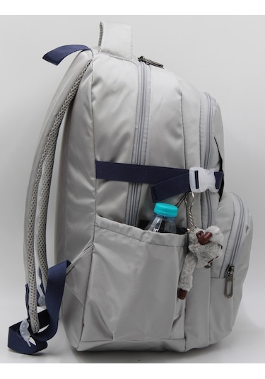 Bevitton Özel Su İtici Kumaş Unisex Gri-lacivert Okul Çantası 34500