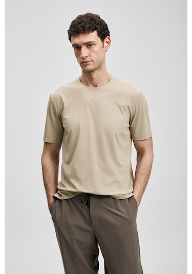 Lufian Nuvor Hi- Tech Performance Dikişsiz T- Shirt Toprak 111020319100495 Kahverengi