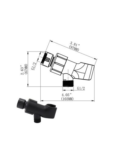 Primepickings Paslanmaz Çelik Üç Yollu Duş Başlığı Tutucu Duş Ayrıştırma Vanası Ayarlanabilir Duş Kabini 2 Katlı Gri