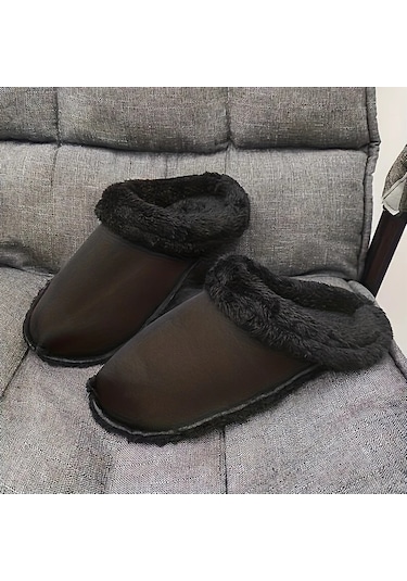 Fochsia Kürklü İçlikli Kışlık Crocs 44/45 Siyah Polar Kalın Sıcak Tutan Kaydırmaz