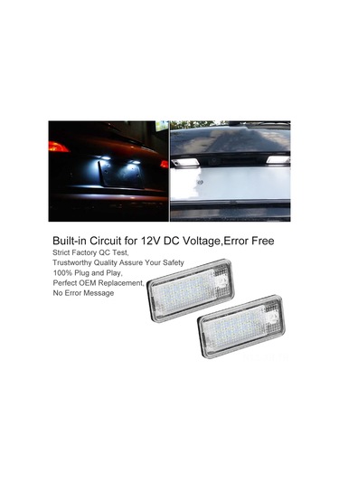 Xiyyadms Audi Plaka Lambası Seti Hop-lpl0114 - 12v Dc, Hata Üretmez, Plug & Play, Uzun Ömürlü, Xenon Beyaz Led Oem Yerine Geçici