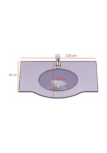 Brezza - Lila 120 60 Cam Lavabo - 55005548- Lila