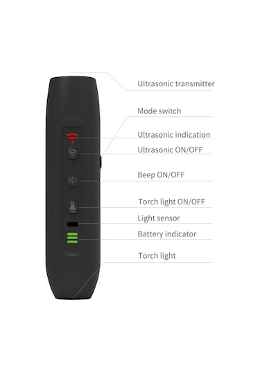 Yükseltme Ultrasonik Köpek Kovucu 3 Modlu Taşınabilir Şarj Edilebilir Köpek Tahrik Cihaz Yüksek Parlaklık El Köpek Kovucu 58461390