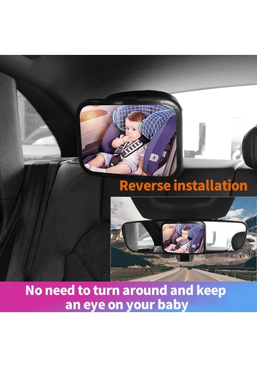 Ranyeek Araç İçi Bebek Aynası - 360 Döner - Araç İçi Kullanıma Uygun - Siyah