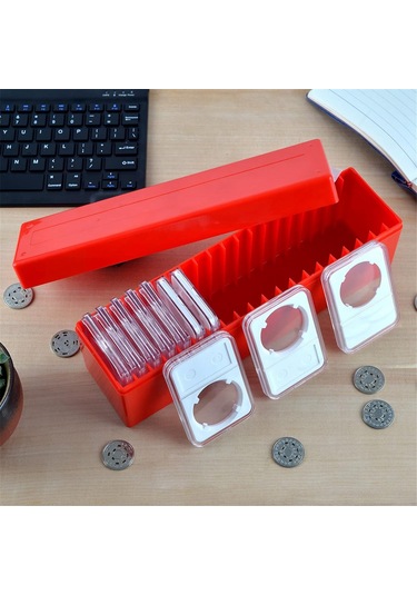 Anjiexun Adet Madeni Para Levha Saklama Kutusu 20 Levha Madeni Para Tutucuyla Uyumlu, Mavi Mavi