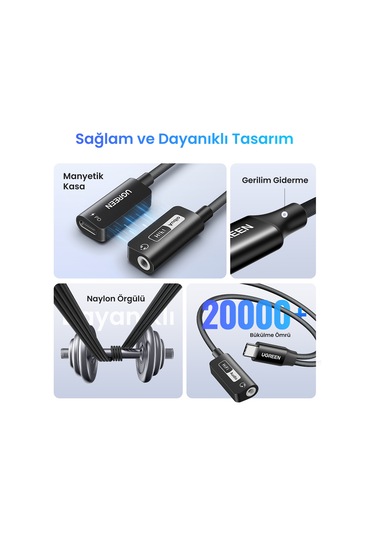 Ugreen Mangetic Usb-c To Aux 3.5mm Hi-res Audio Dac Chip Audio Adaptör, 25837