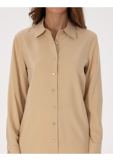 Pierre Cardin Kadın Bej Gömlek Desenli 50318195-vr011 Bej