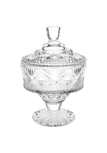 Pazly Şeker Kavanoz Cam Kristal Çanak Kase Takı Duş Totejar Depolama Tutucu Kapaklı Çerez Kabartmalı Teneke Dekoratif Konteyner Şeffaf