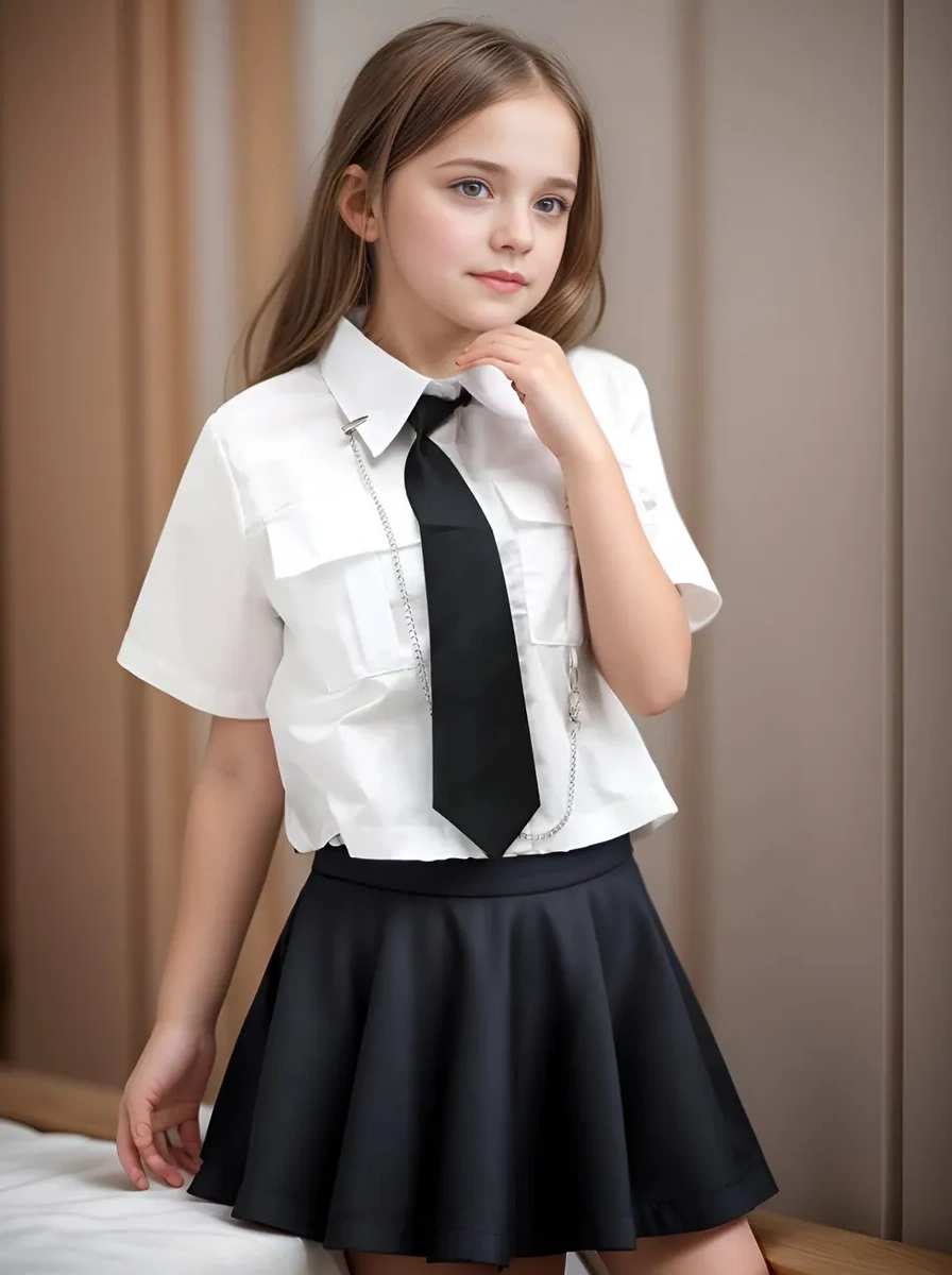 Heo Heo Y2k Tarzda Kargolu Kısa Okul Gömleği 207706024 Beyaz