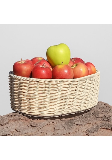 Oval Rattan Sepet 32 22 10 Cm Bambu