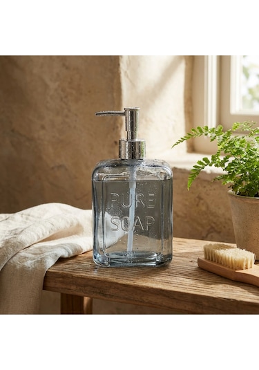 Makri Home Renkli Cam Sıvı Sabunluk, 500 Ml, Mavi Mavi