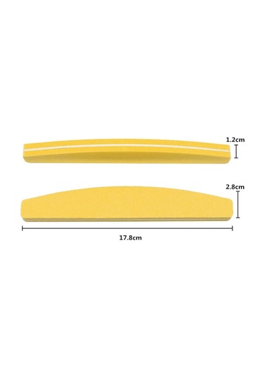 Koodmax Aşınmaya Dayanıklı 100/180 Kumlu Çift Taraflı Tırnak Törpüsü Yarım Ay Sarı