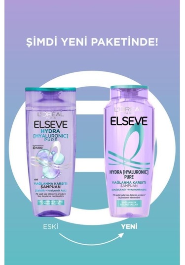 5'li Elseve Hydra Hyaluronic Pure Salisilik Asit Içeren Yağlanma Karşıtı Arındırıcı Şampuan 300ml pkt5lhydrapureshpset-10586