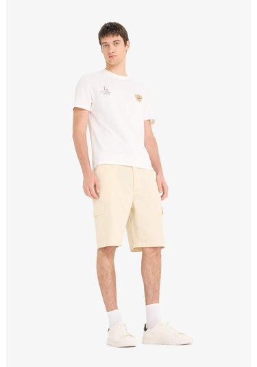 Defacto %100 Pamuk Regular Kargo Cepli Bermuda Şort E1708ax25smbg760 Bej