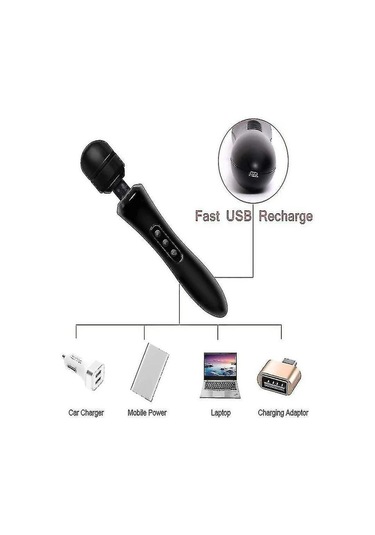 Leezsing Derin Doku İçin Süper Güçlü Kablosuz El Masaj Aleti, Elektrikli Kişisel Masaj Aleti 8 Hız 20 Mod-49 Çok Renkli