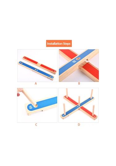 Konesam Ahşap Çeviklik Geliştirici Halka Atma Oyunu - Çocukların El-koordinasyonu Ve Motor Becerileri İçin Eko-friendly Oyun Seti