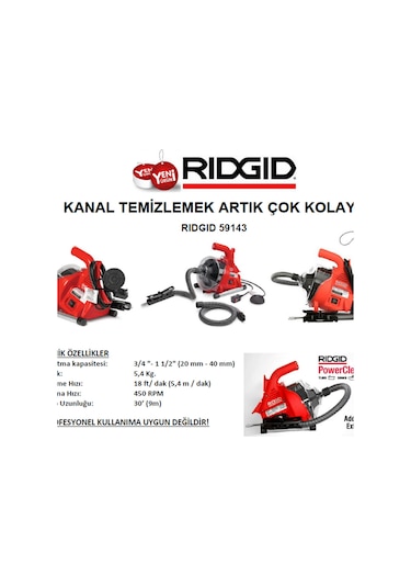 Rıdgıd 59143 Powerclear Kanal Temizleme Makinesi