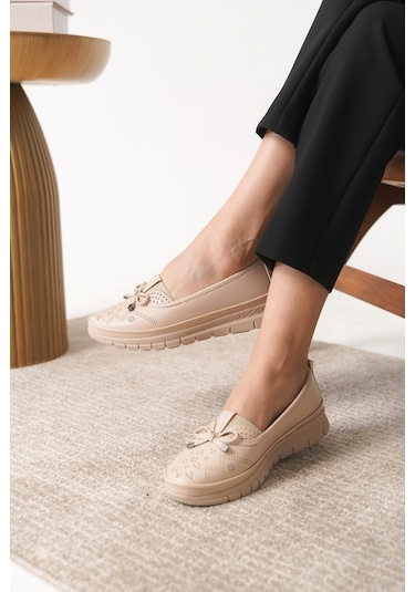 Garantili D0109 Günlük Ortopedik Kadın Babet Ayakkabı Bej