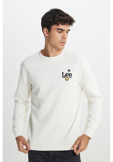 Lee Regular Fit Normal Kesim Bisiklet Yaka Ekru Sweatshirt L242503104 Ekru
