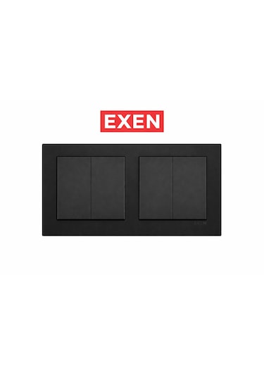 Exen Füme 2'li Set Komütatör+komütatör Modern Seri Anahtar