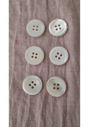 Doğal Trokas Hakiki İnci Midye Kabugu Düğme 17 Mm 6 Adet