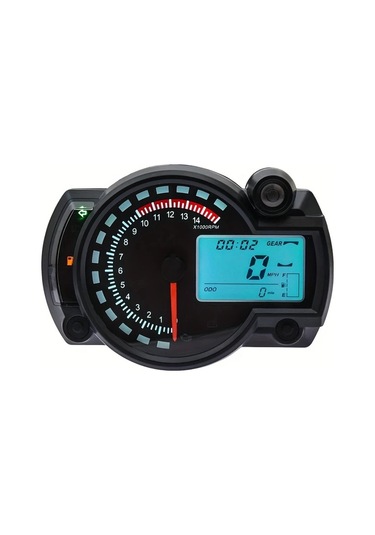 Motion003 7 Renkli Ayarlanabilir Evrensel Lcd Dijital Hızometre Siyah Abs Malzeme Motosiklet Gösterge Paneli