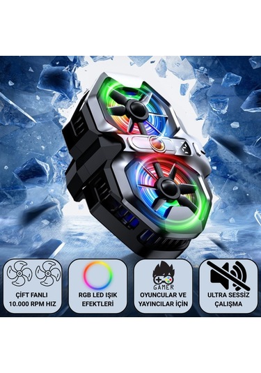 Polham Çift Fanlı 10.000 Rpm Soğutucu Rgb Led Işık Efektli Ultra Sessiz Çalışma Oyuncular & Yayıncılar İçin