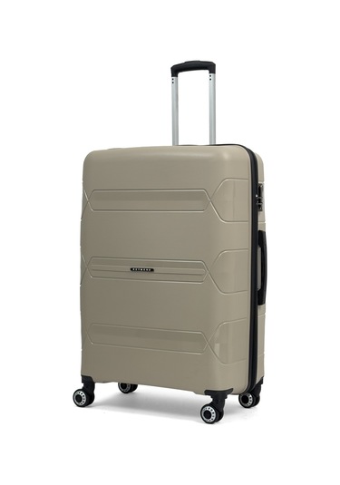 Lucas Polipropilen Kırılmaz Valiz, Büyük Boy Bej