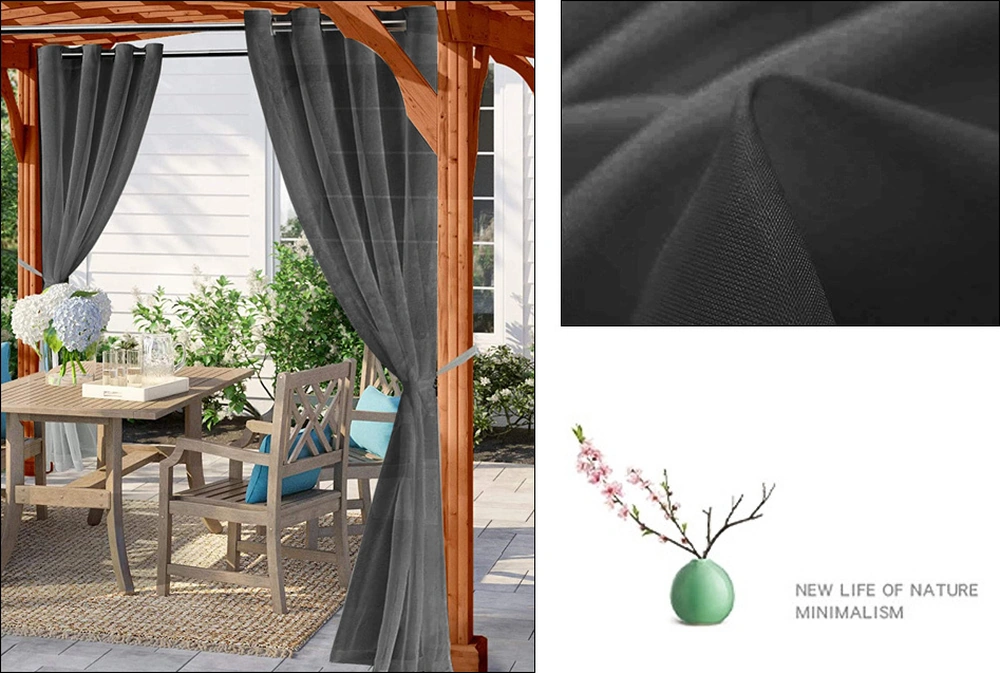 Youmex Siyah Tekli Perde, Su Geçirmez Ve Uv Koruyucu, Poliester Malzeme, Delikli Tip, 132x183 Cm, Ev Ve Dış Mekan Uygun Siyah