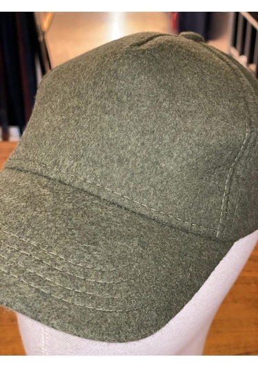 Kaşe Yünlü Kumaş Kışlık Cap Şapka Haki