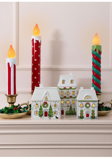 The Mia Dekoratif Led Işıklı Yılbaşı Mumu 18x17x38 Cm