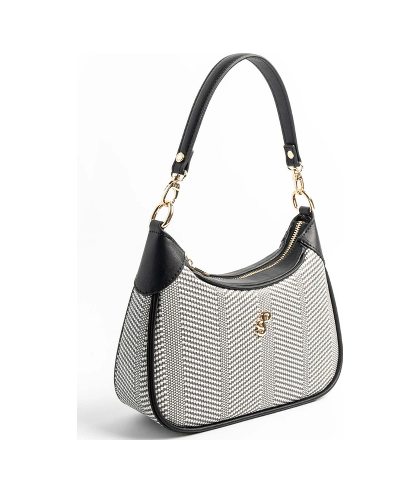 Silver Polo Kadın Omuz Çanta 1180 Siyah - Beyaz