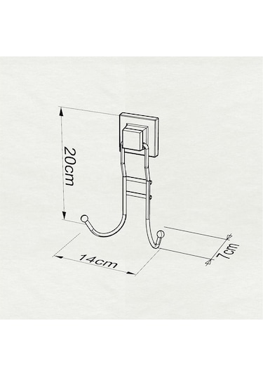 Tekno Tel Ef-236 Yapışkanlı Banyo 2 Li Askı Bornozluk Siyah