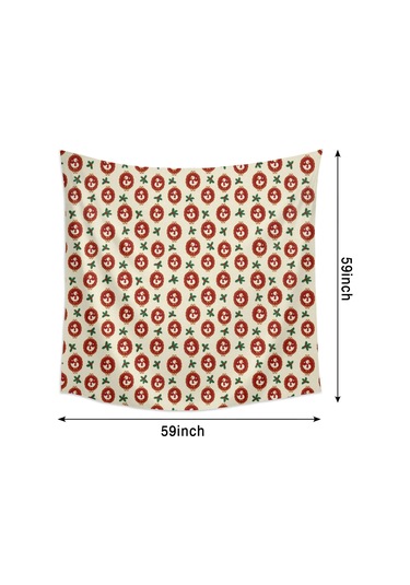 Noel Desenli 59x59 İnç Kare Duvar Halısı, Yumuşak Kumaş, Oturma Ve Yatak Odası Dekoru İçin