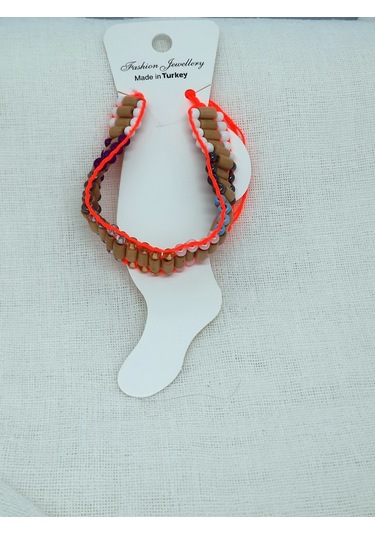 Glamglamour Ahşap Boncuk Dokuma Kadın Halhal