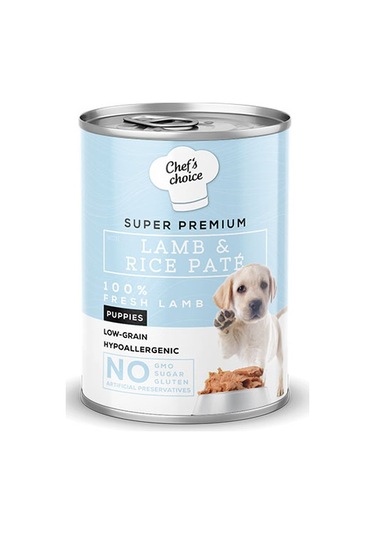 Chef's Choice Pate Lamb Puppy Kuzulu Düşük Tahıllı Yavru Köpek Konservesi 24 x 400 G