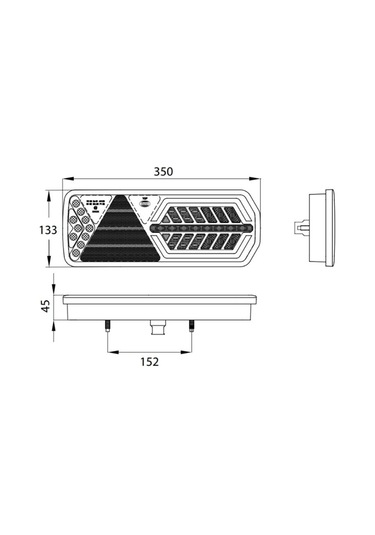 Dasterı 10v-30v Stop Lambası Neon Ledli-kayar Sinyalli 6 Fonksiyonlu 350 137 45 Mm E9 Sol