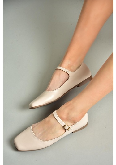 Fox Shoes S726252509 Bej Kadın Babet Bej
