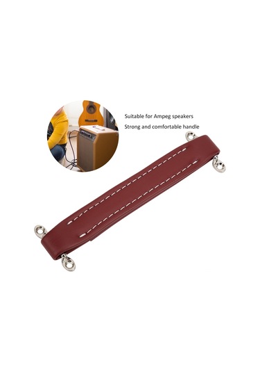 Hfambition Kahverengi Kırmızı Pu Deri Ve Metal Gitar Amfi Kolu, Ampeg Ve Vintage Hoparlör Kabineleri İçin Sağlam Ve Konforlu Tutamak