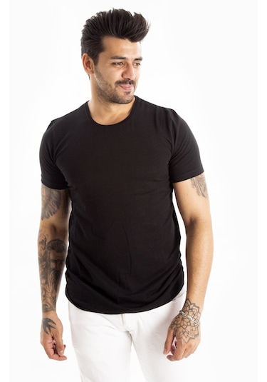 Deepsea Erkek Siyah Sıfır Yaka Dar Kesim Likralı Düz Basic Tişört 1801131 False Siyah Deepsea Erkek Siyah Sıfır Yaka Dar Kesim Likralı Düz Basic Tişört 1801131 False Siyah