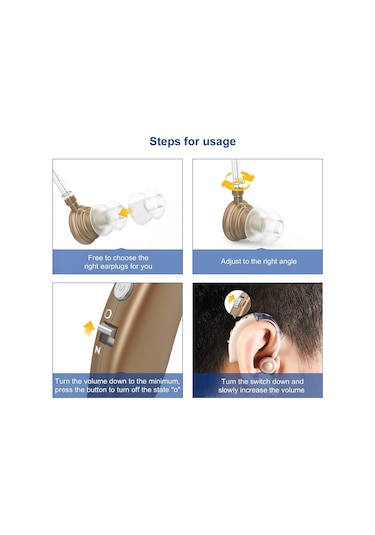 Hacim-ayarlanabilir Görünmez İşitme Cihazları Kulak Arkası Şarj Edilebilir Amerika Birleşik Devletleri