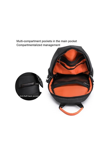 Tangcool Tc-905 Erkek Usb Şarj Portlu Crossbody Göğüs Çantası Siyah