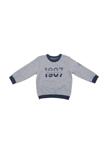 Fenerbahçe Lisanslı Uzun Kol Lacivert Bebek 1907 Sweat Gri